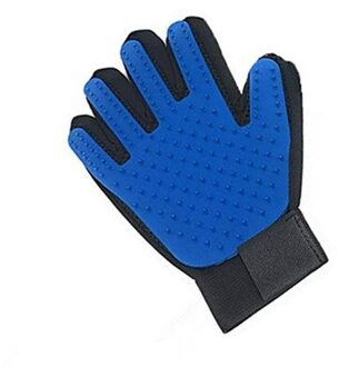 Siliconen Hond Pet Grooming Handschoen Voor Katten Borstel Kam Desheddin Haar Handschoenen Honden Bad Kat schoonmaken Hond Dier Kammen blauw / rechtsaf hand