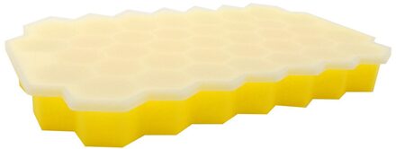 Siliconen Honingraat Vorm Ice Cube Tray Silicone Ice Cube Maker Mold Met Deksels Voor Ijs Party Whiskey Cocktail Koud drinken geel