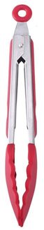 Siliconen Hoofd Barbecue Tang Keuken Tang Salade Koken Voedsel Grill Hittebestendige Food Grade FEA889 rood