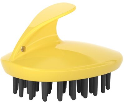 Siliconen Hoofd Body Hoofdhuid Massage Borstel Kam Shampoo Haar Wassen Kam Douche Borstel Bad Spa Afslanken Massage Borstel geel