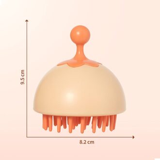 Siliconen Hoofd Body Hoofdhuid Massage Borstel Siliconen Shampoo Borstel Haar Wassen Kam Douche Borstel Bad Spa Massage Borstel oranje
