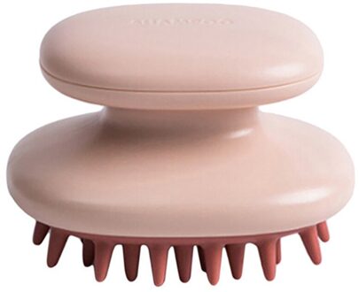 Siliconen Hoofd Hoofdhuid Massage Shampoo Haar Wassen Kam Handheld Hoofd Hoofdhuid Massage Shampoo Haar Wassen Kam roze