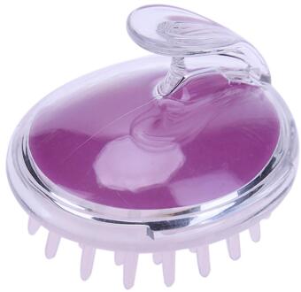 Siliconen Hoofd Massage Hoofdhuid Borstel Haar Douche Bad Spa Afslanken Kam Hoofd Body Hoofdhuid Shampoo Haar Wassen Massage Borstel Paars