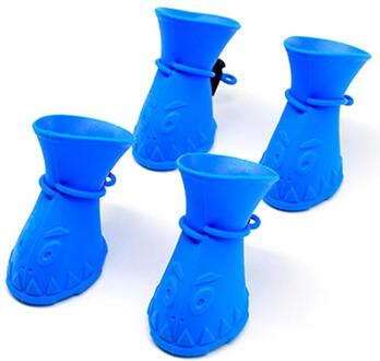 Siliconen Huisdier Rainshoes Waterdichte Zachte Zolen Antislip Huisdier Laarzen Poot Protector Voor Katten En Honden Huisdier levert blauw