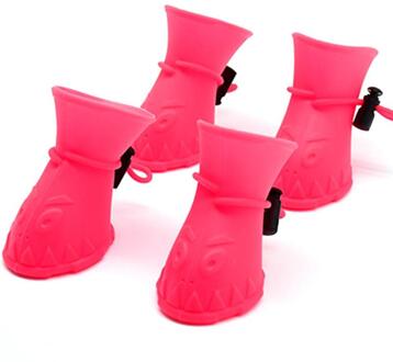 Siliconen Huisdier Rainshoes Waterdichte Zachte Zolen Antislip Huisdier Laarzen Poot Protector Voor Katten En Honden Huisdier levert rood