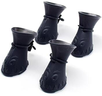 Siliconen Huisdier Rainshoes Waterdichte Zachte Zolen Antislip Huisdier Laarzen Poot Protector Voor Katten En Honden Huisdier levert zwart