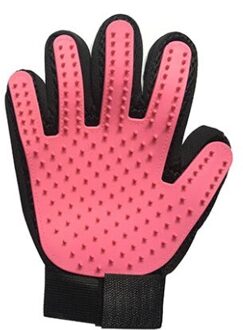 Siliconen Huisdier Zachte Hond Borstel Handschoen Pet Grooming Handschoen Voor Kammen Wol Zachte Hond Bad Kat Kammen Schoonmaakproducten Haar verwijderen links / Rood