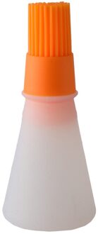 Siliconen Insmeerborstel Hittebestendigheid Gereinigd Bbq Bakken Olie Fles Met Borstel Keuken Koken Gadgets Bbq Gereedschap oranje