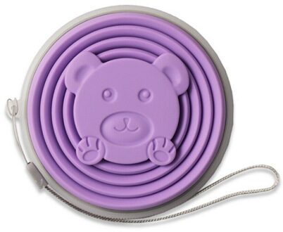 Siliconen Intrekbare Vouwen Water Cup Travel Camping Outdoor Inklapbare Kopjes Hete Paars