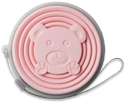 Siliconen Intrekbare Vouwen Water Cup Travel Camping Outdoor Inklapbare Kopjes Hete Roze