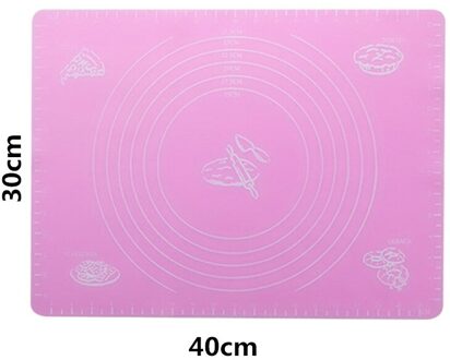 Siliconen Keuken Kneden Deeg Mat Cookie Cake Bakken Mat Gereedschap Dikke Non-stick Rolling Matten Gebak Accessoires Vel Pads 30X40cm roze