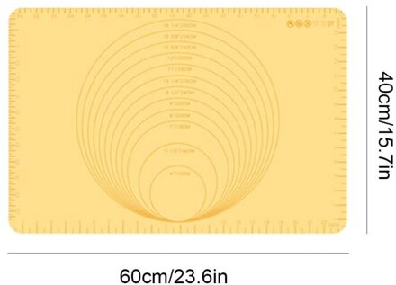 Siliconen Keuken Kneden Deeg Mat Cookie Cake Bakken Mat Gereedschap Non-stick Rolling Matten Gebak Accessoires 60X40cm Een geel