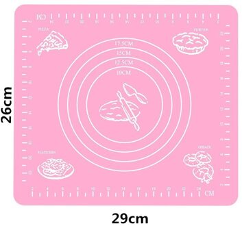 Siliconen Keuken Kneden Deeg Mat Cookie Cake Bakken Tools Dikke Non-stick Rolling Mat Gebak Accessoires Bakplaat Pads 26X29cm roze