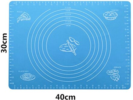 Siliconen Keuken Kneden Deeg Mat Cookie Cake Bakken Tools Dikke Non-stick Rolling Mat Gebak Accessoires Bakplaat Pads 30X40cm blauw