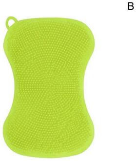 Siliconen Keuken Spons Borstel Wasmachine Dish Cleaning Bewaakt Gadgets Hand Zacht Fruit Groente A4X6 Goud