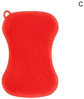Siliconen Keuken Spons Borstel Wasmachine Dish Cleaning Bewaakt Gadgets Hand Zacht Fruit Groente A4X6 Rood