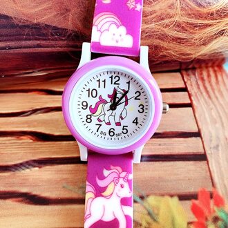 Siliconen Kinderen Horloge Leuke Eenhoorn Cartoon Meisje Jongen Kind Quartz Klok Student Sport Kids Horloges Baby Horloge paars