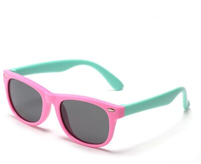 Siliconen Kinderen Polariserende Zonnebril Vierkante Jongens En Girls'glasses UV400 Brand Mode Zachte Veiligheid Zonnebril 2