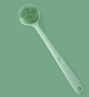 Siliconen Lange Handvat Dubbelzijdig Bad Wassen Borstel Baden Massage Terug Body Exfoliërende Badkamer Douche Accessoires cyaan