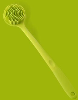 Siliconen Lange Handvat Dubbelzijdig Bad Wassen Borstel Baden Massage Terug Body Exfoliërende Badkamer Douche Accessoires groen