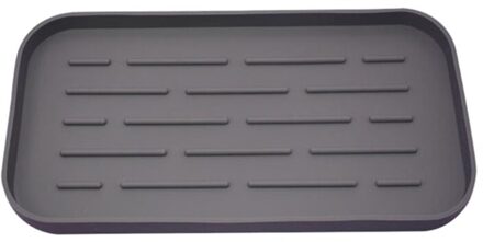 Siliconen Lekbak Voor Gerechten Water Cup Fruit Groente Aanrecht Organizer Plaat Spons Houder Zeep Pad donker grijs