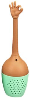 Siliconen Loose Leaf Herbal Spice Houder Thee Brouwen Gereedschap Grappig Hand Gebaren Thee-ei Zwart Theezeefje Keuken Accessoires