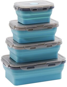 Siliconen Lunchbox Opvouwbare Magnetron Bento Lunchbox Keuken Home School Picknick Camping Voedsel Opslag Container 400ml