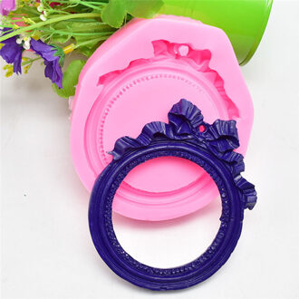 Siliconen Mal 3D Europese Spiegel Frame Mold Chocolate Candy Hars Klei Ambachten Mallen Sugarcraft Fondant Cake Decorating Gereedschap