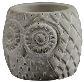 Siliconen Mal Beton Bloempot Mould Ronde Met Uil Patroon Handgemaakte Craft Cement Vaas Tool