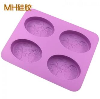 Siliconen Mal Libel Lotus Vormige 4 Hole Vierkante Zeep Mold Arts En Ambachten Chocolade Cake Molding Hand Maken Gereedschap