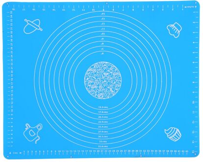 Siliconen Mat 50X40 Non-stick Gebak Bakken Mat Meel Fondant Vel Kneden Boord Siliconen Mat Voor Deeg rolling Koken Gereedschap Blauw