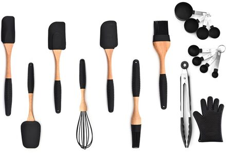 Siliconen Non-stick Koken Bakken Gebruiksvoorwerpen Gereedschappen Set Hittebestendige Lepel Spatel Ei Kloppers Keuken Accessoires AUG889 11 stk