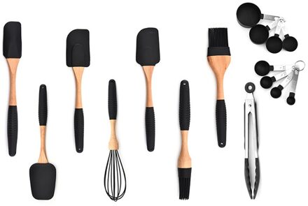 Siliconen Non-stick Koken Bakken Gebruiksvoorwerpen Gereedschappen Set Hittebestendige Lepel Spatel Ei Kloppers Keuken Accessoires AUG889 B10 stk
