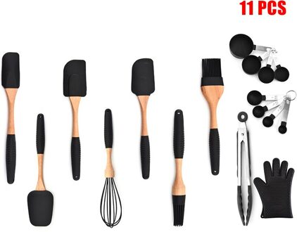 Siliconen Non-stick Koken Bakken Gebruiksvoorwerpen Gereedschappen Set Hittebestendige Lepel Spatel Ei Kloppers Keuken Accessoires B88 11 stk