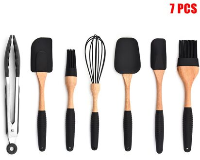 Siliconen Non-stick Koken Bakken Gebruiksvoorwerpen Gereedschappen Set Hittebestendige Lepel Spatel Ei Kloppers Keuken Accessoires B88 7 stk