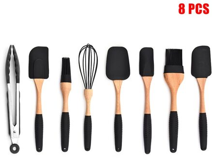 Siliconen Non-stick Koken Bakken Gebruiksvoorwerpen Gereedschappen Set Hittebestendige Lepel Spatel Ei Kloppers Keuken Accessoires B88 8 stk