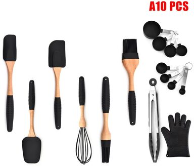 Siliconen Non-stick Koken Bakken Gebruiksvoorwerpen Gereedschappen Set Hittebestendige Lepel Spatel Ei Kloppers Keuken Accessoires B88 a10 stk