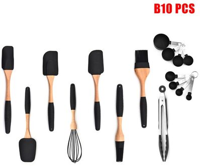 Siliconen Non-stick Koken Bakken Gebruiksvoorwerpen Gereedschappen Set Hittebestendige Lepel Spatel Ei Kloppers Keuken Accessoires B88 b10 stk