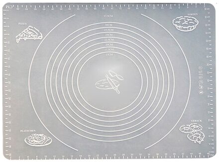 Siliconen Non-stick Verdikking Mat Rolling Deeg Liner Pad Gebak Cake Bakvormen Pizza Cake Board Keuken Bakken Accessoires transparant 40x30