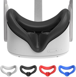 Siliconen Oogmasker Cover Pad Voor Oculus Quest 2 Vr Headset Ademend Anti-Zweet Licht Blokkeren Eye Cover 4 kleuren zwart