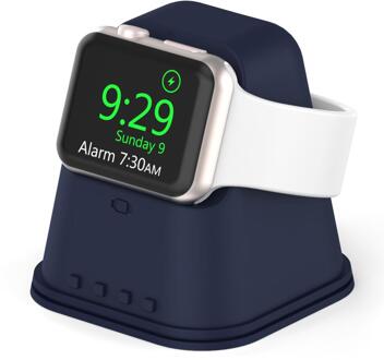 Siliconen Opladen Dock Voor Apple Horloge 38Mm 42Mm 42Mm 44Mm Lading Kabel Management Voor Iwatch Serie 6 5 4 3 2 1 Se Horloge Houder blauw