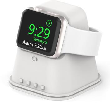 Siliconen Opladen Dock Voor Apple Horloge 38Mm 42Mm 42Mm 44Mm Lading Kabel Management Voor Iwatch Serie 6 5 4 3 2 1 Se Horloge Houder wit