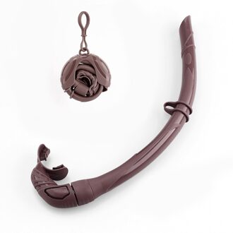 Siliconen Opvouwbare Snorkel Buis Scuba Duiken Mondstuk Roll Up Zwemmen Snorkel Natte Beademingsbuis Voor Snorkelen Water Sport koffie