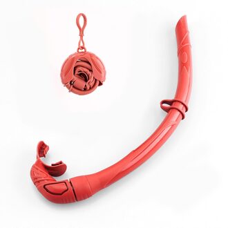 Siliconen Opvouwbare Snorkel Buis Scuba Duiken Mondstuk Roll Up Zwemmen Snorkel Natte Beademingsbuis Voor Snorkelen Water Sport oranje