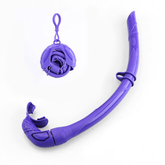 Siliconen Opvouwbare Snorkel Buis Scuba Duiken Mondstuk Roll Up Zwemmen Snorkel Natte Beademingsbuis Voor Snorkelen Water Sport paars