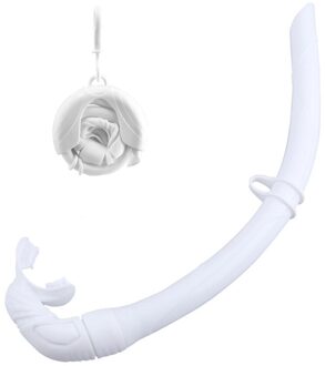 Siliconen Opvouwbare Snorkel Buis Scuba Duiken Mondstuk Roll Up Zwemmen Snorkel Natte Beademingsbuis Voor Snorkelen Water Sport wit