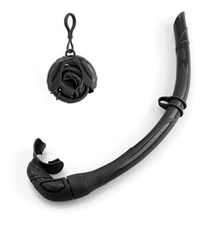 Siliconen Opvouwbare Snorkel Buis Scuba Duiken Mondstuk Roll Up Zwemmen Snorkel Natte Beademingsbuis Voor Snorkelen Water Sport zwart