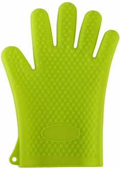 Siliconen Oven Handschoen Hittebestendige Dikke Koken Bakken Bbq Grill Handschoen Ovenwanten Diy Keuken Gadgets Keuken Accessoires groen