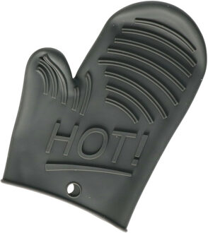 Siliconen ovenwant/ovenhandschoen - grijs - 15 x 21 cm - Pannenlap