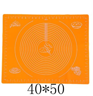 Siliconen Pad Siliconen Kneden Pad Multi-Size Oppervlak Antislip Schaal Bakken Mat Rolling Deeg Kneden Pad Rolling pad 40*50Cm oranje